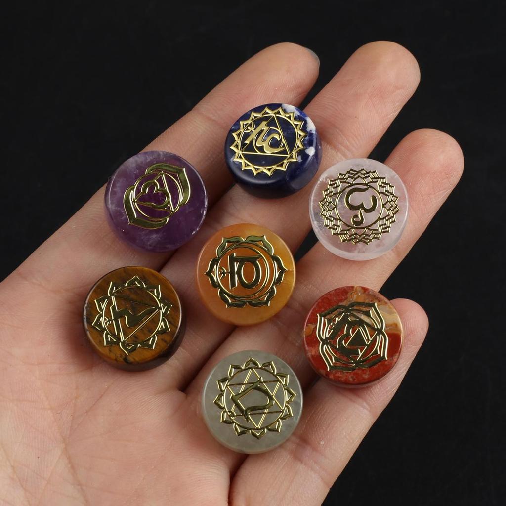 7Pcs Natural Stone Chakras Mini Ornament Decoration Reiki Healing Home Decor Home Furnishings