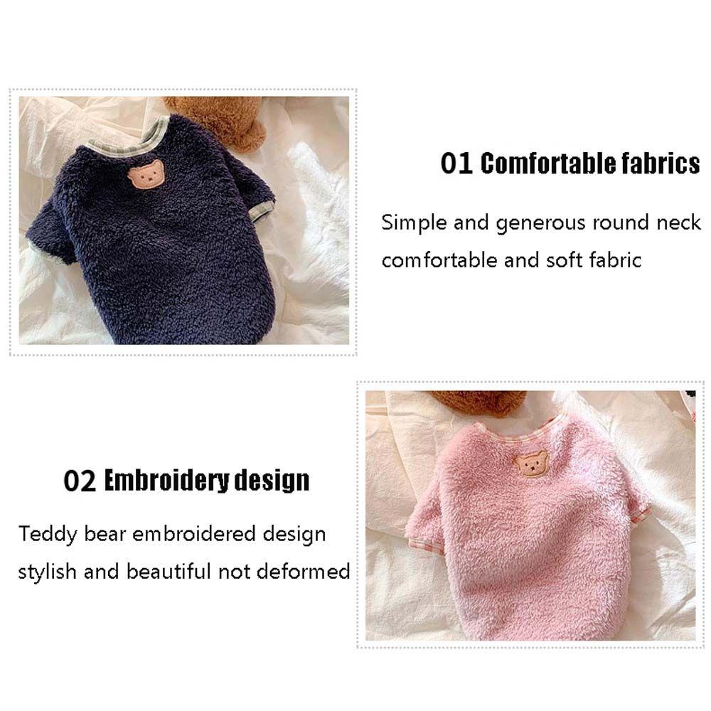 Мягкая теплая одежда с вышивкой медведя Тедди удобный пуловер для собак пальто одежда для домашних животных одежда