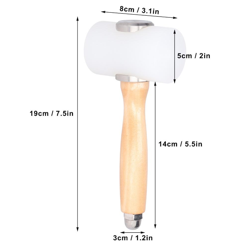 Wooden Handle Leather Carving Hammer Furniture Installation Scratch-free Knocking