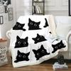 Feelyou Black Cat Blanket for Kids Toddler Cute Pet Cats Pattern Fleece Throw Blanket Lovely Kitten Plush Blankets and Throws Super Soft Coz