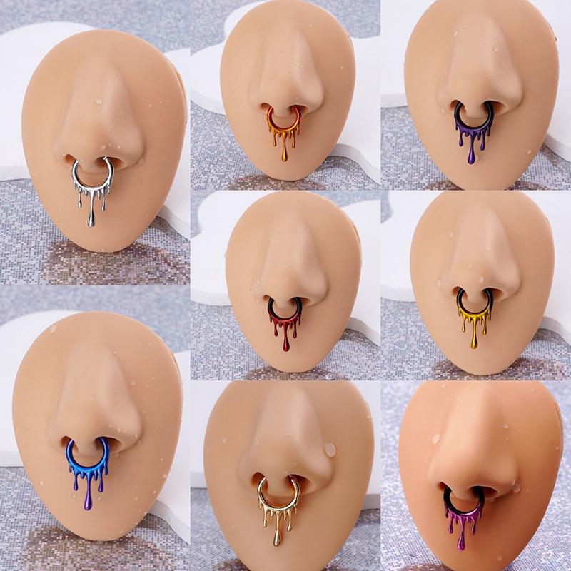 1Pc Surgical Steel Bat Septum Piercing Hinged Segment Nose Ring Septum Clicker Cartilage Tragus Clicker Body Piercing Jewelry