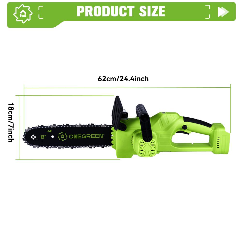 ONEGREEN 6000 Вт 12 дюймов бесщеточная электрическая цепная пила аккумуляторная пила садовый деревообрабатывающий электроинструмент для Makita 18 В аккумулятор