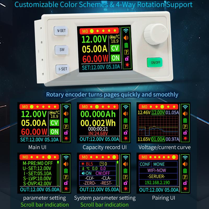 XY7025S 1750W 25A CNC BUCK DC Power Supply Adjustable CV CC CW Step-Down Converter MPPT Charging 12-85V To 0-70V WIFI 485 IR