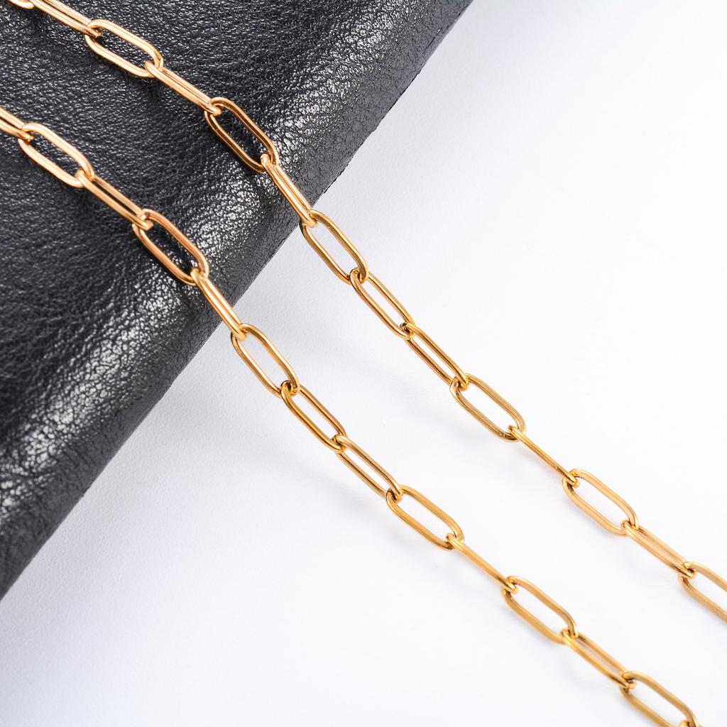 Высококачественная цепочка-скрепка из нержавеющей стали золотого/серебряного цвета, кольцо-ожерелье в подарок для мужчин и женщин