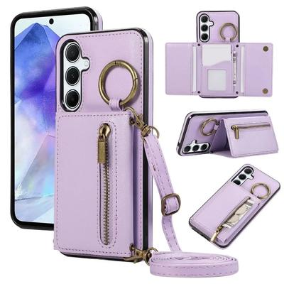 Чехол-кошелек с держателем для карт через плечо для Samsung Galaxy S25 Ultra S24 S23 FE S22 S21 Plus A06 A26 A16 A36 A56 A55 A35 кожаный чехол