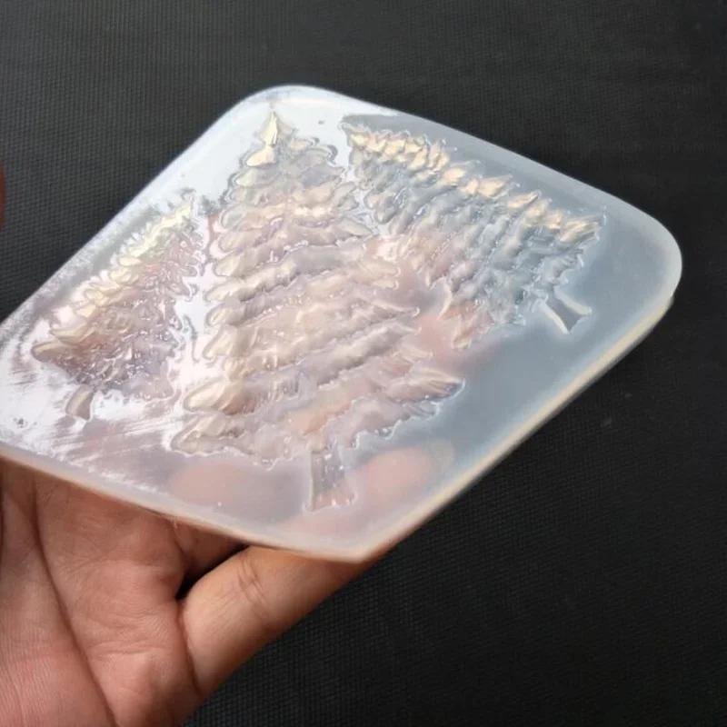 1 шт. Новый набор для рукоделия из эпоксидной смолы, 3D-форма елки, силиконовая форма для смолы, прозрачная жидкая смола, аксессуар для рождественского кулона