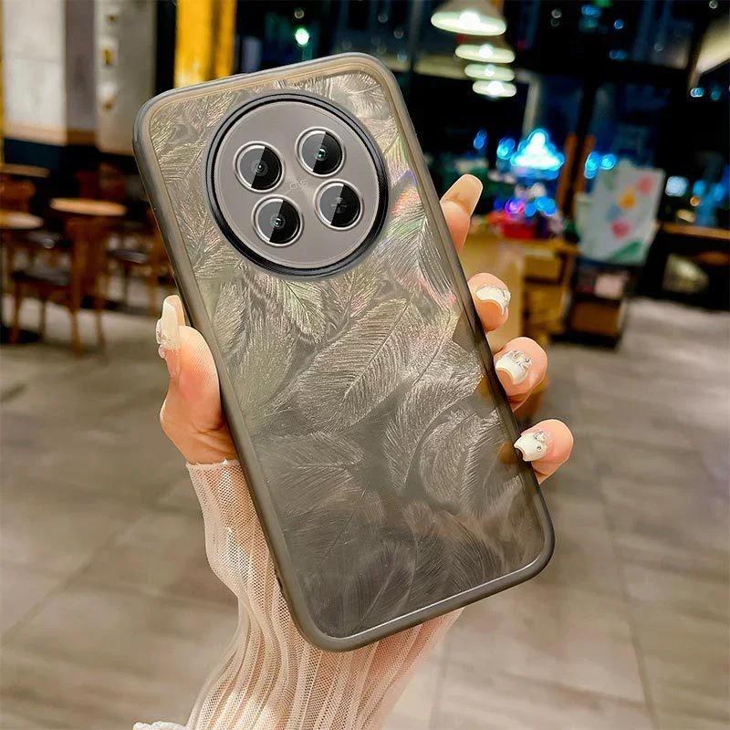 For Honor 200 Smart 5G 200 Lite Luxury Feather Glitter Soft Silicone Case for Honor X7C 4G X9C X60pro Lens Camera Protection Film Clear Bumper