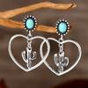 Bohemian Retro Turquoise Earrings Fairy Cactus Personality Simple Temperament Earrings
