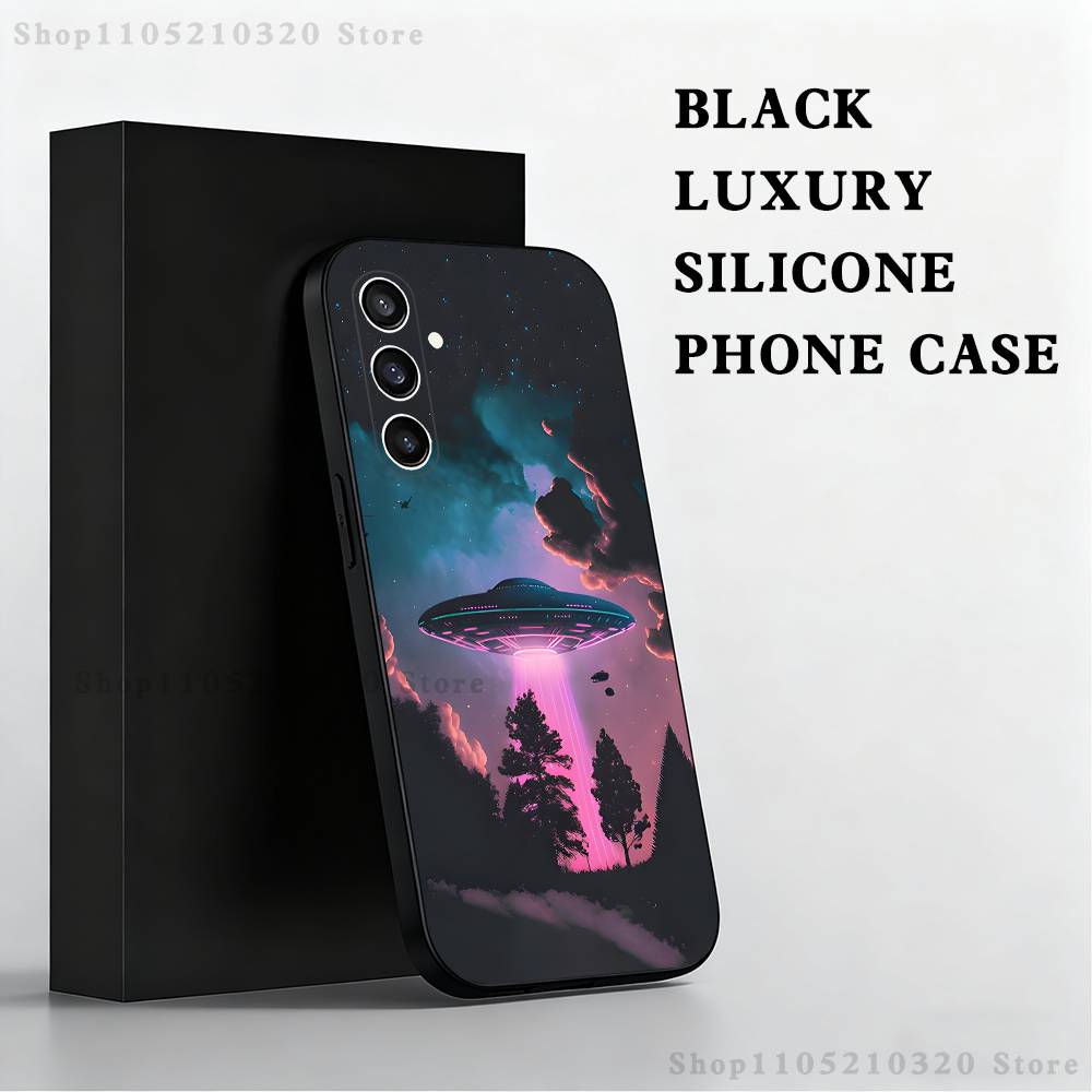 Смешной Чехол для Телефона Космический НЛО Вещь Для Samsung S25,S24,S21,S22,S23,S30,Ultra,S20,Plus,Fe,Lite,Note,10,9,5G Черный Чехол