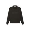 Essentials FW22 Long Sleeve Polo Shirt Women Tops Off-Black Gray-Black FOG-FW22-386