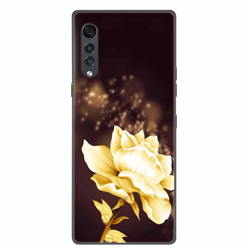 Для телефона LG Velvet Роскошный Чехол Черный Мягкий Силикон ТПУ Задняя Крышка для LGVelvet 5G Funda LMG910EMW Защитный Колпачок Capa Мультяшный Coque