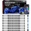 SHINIGHT 8 Pcs Motorcycle LED Light Kits, App Control Multicolor Waterproof Motorcycle LED Strip Lights With RF Remote, Music Sync & Multiple Scene