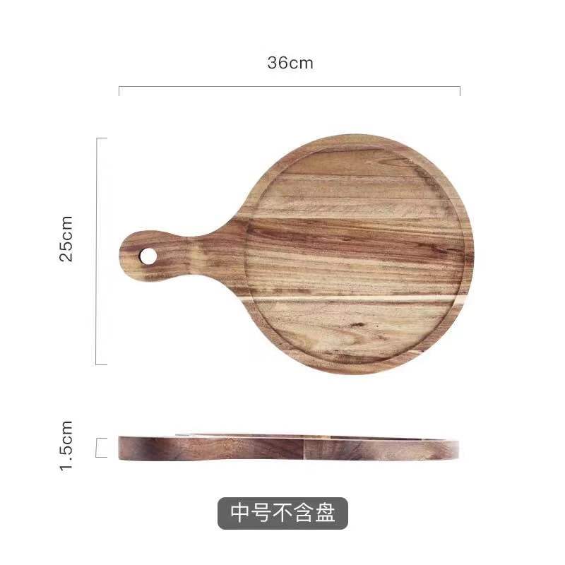 Цельное деревянное блюдо для пиццы Деревянные поддоны Черная сланцевая тарелка Доска для выпечки хлеба стейк Японское блюдо Разделочная доска Кухонные принадлежности