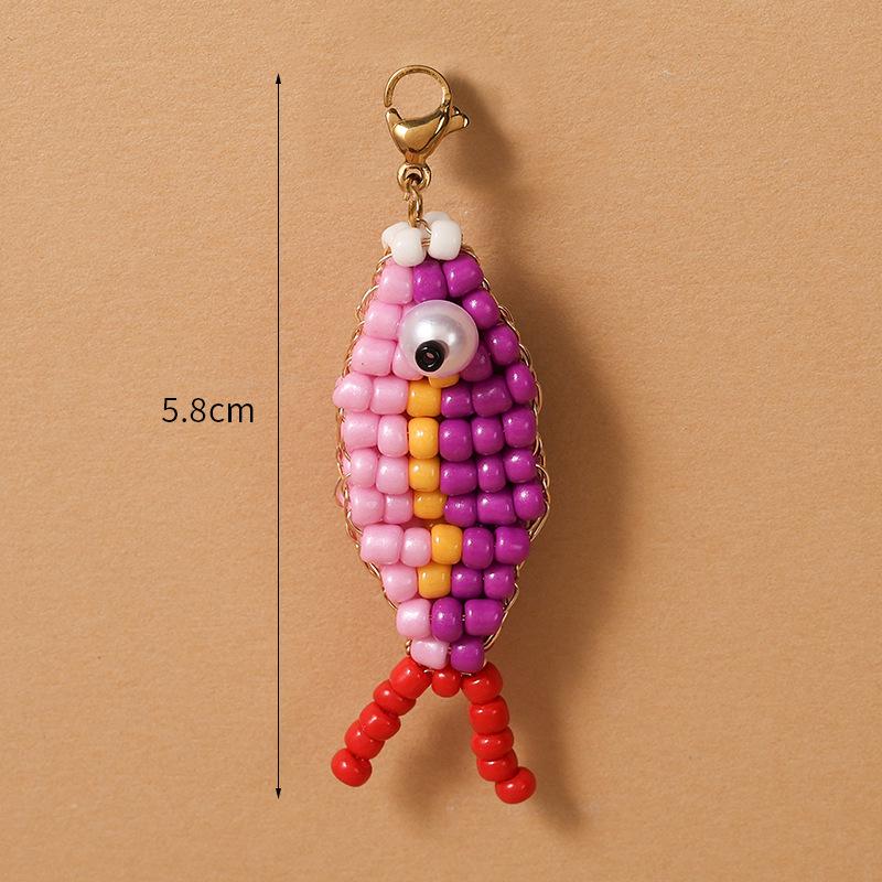 European Style Beaded Fish Keychain - Colorful, Handmade, Trendy Accessory for Car Keys
