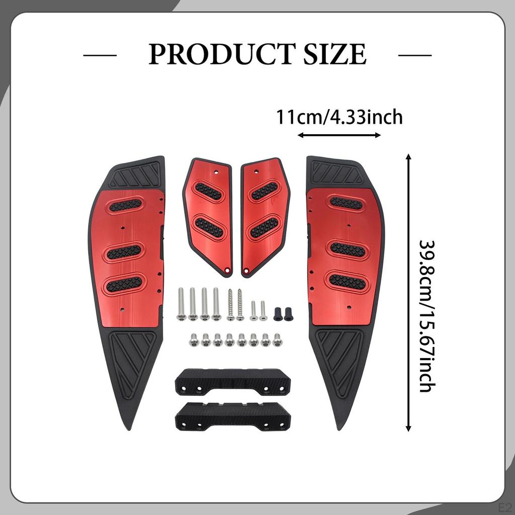 2 Pieces Floorboards Footpegs Mat Nonslip Foot Pedal Plate Pad Easy Installation Front Footboards