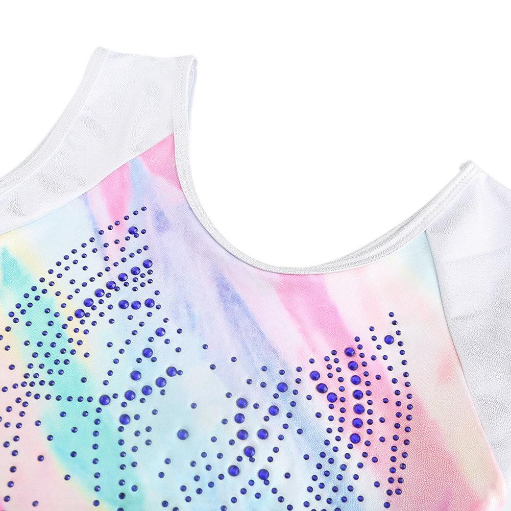 Детский блестящий купальник без рукавов для девочек, гимнастический купальник для балета и танцев, боди, комбинезон, купальник без рукавов, одежда для катания на коньках