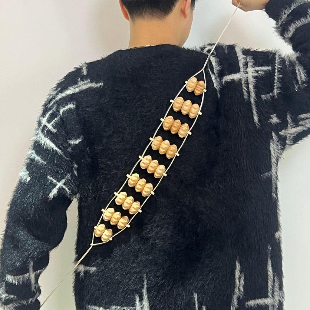 Beech Wood Manual Meridian Massager Roller for Shoulder and Back