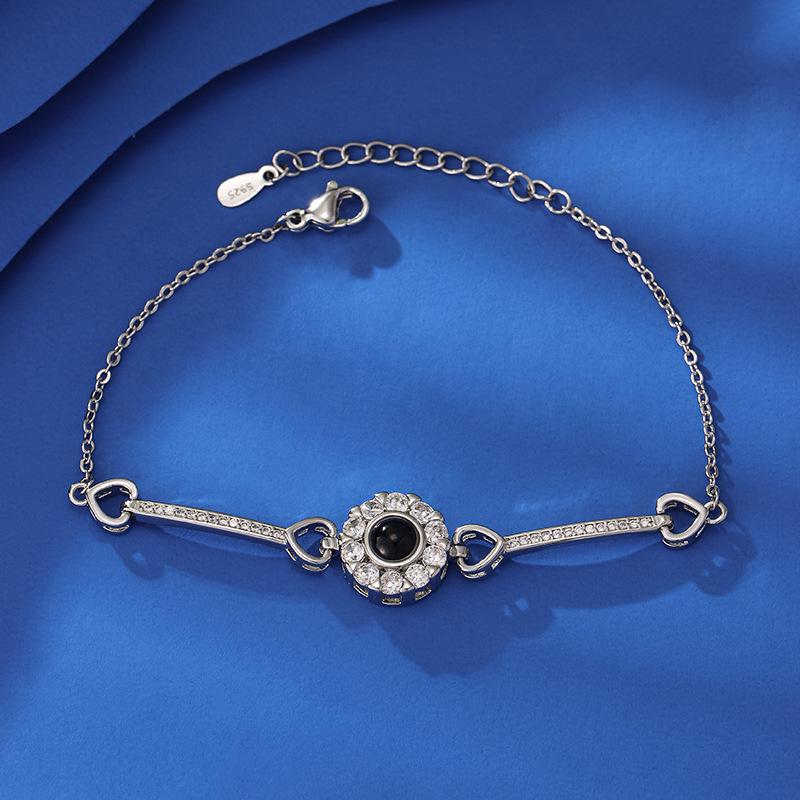 Браслет с проекцией 'Я люблю тебя' на 100 языках - Настраиваемый с цветной фотографией, Идеальный рождественский подарок.