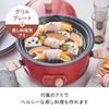 recolte Party Cooker Tabletop Cooker Hot Plate Fondue Pot Takoyaki Popcorn Steamed Dishes Card Recipe Included Red RRF-3