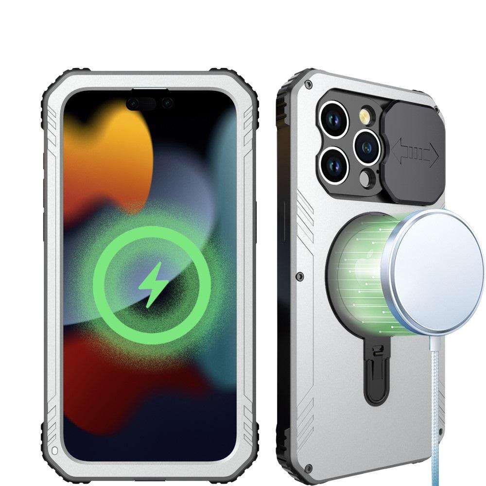 iPhone 15 Pro Max Case, DefenderMag, Silver