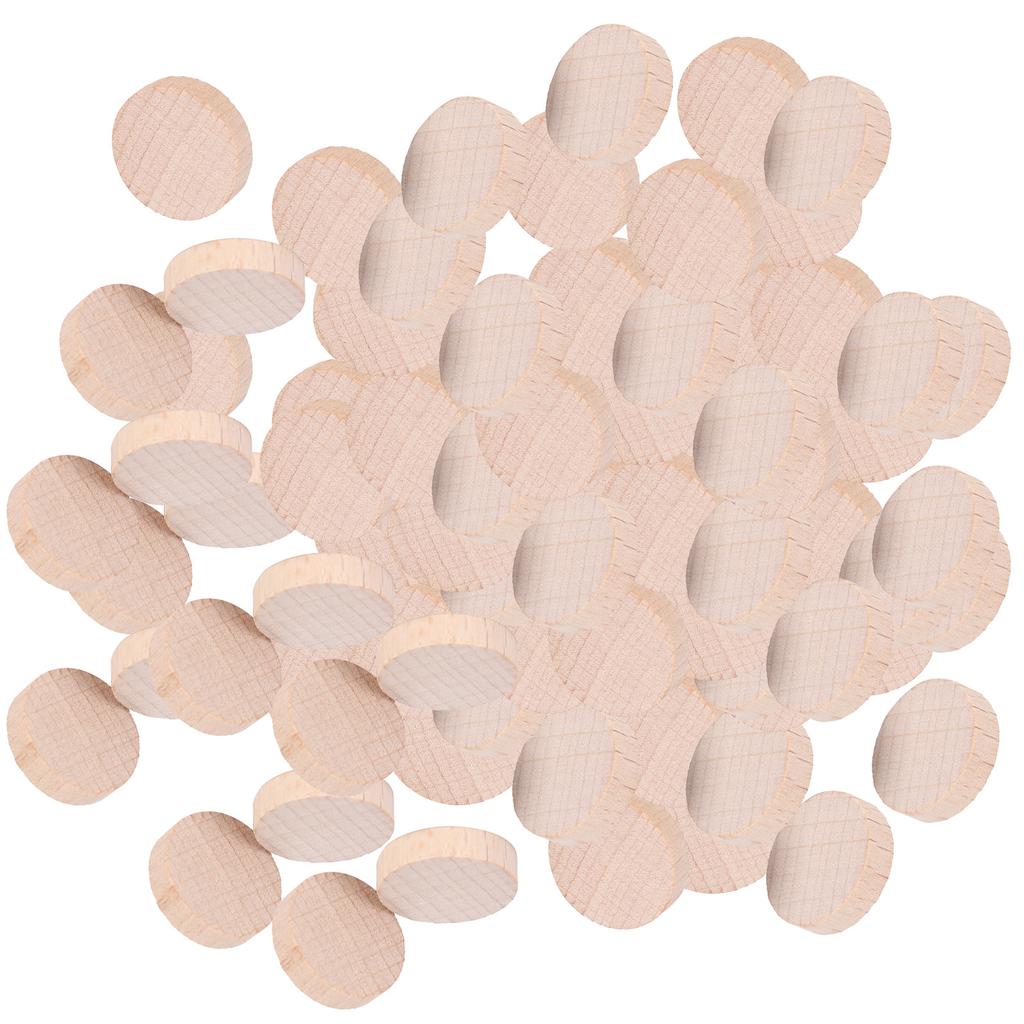 Beech Unfinished Wood Slice DIY Crafts Round Wood Discs Chip Accessory 100pcs X 3 Bags2cm