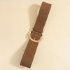 Suede Leather Waistband Metal Buckle Western Cowboy Belt Retro Women Wide Belt  Women