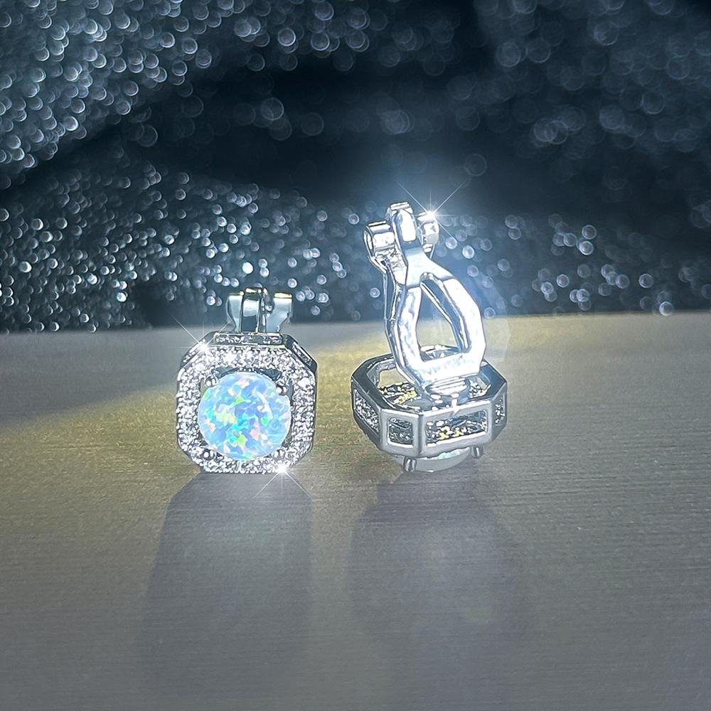 Простые квадратные серьги-клипсы с фианитом для женщин и девочек, милые серьги без пирсинга, ювелирные изделия для свадебной вечеринки