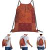 Винтажный Богемный Стеганый Рюкзак Оранжевого Цвета Модный Затягивающийся Мешок Карман для Мелочей Дорожные Сумки для Студентов