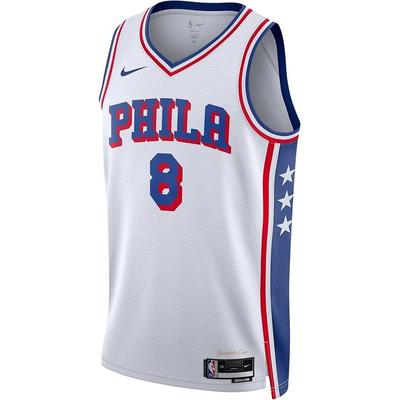 Nike X Коллаборация НБА Филадельфия Севенти Сиксерс Dri-Fit SWGMN V-образный вырез Легкая влагоотводящая майка для баскетбола без рукавов Унисекс майка DX8472-104