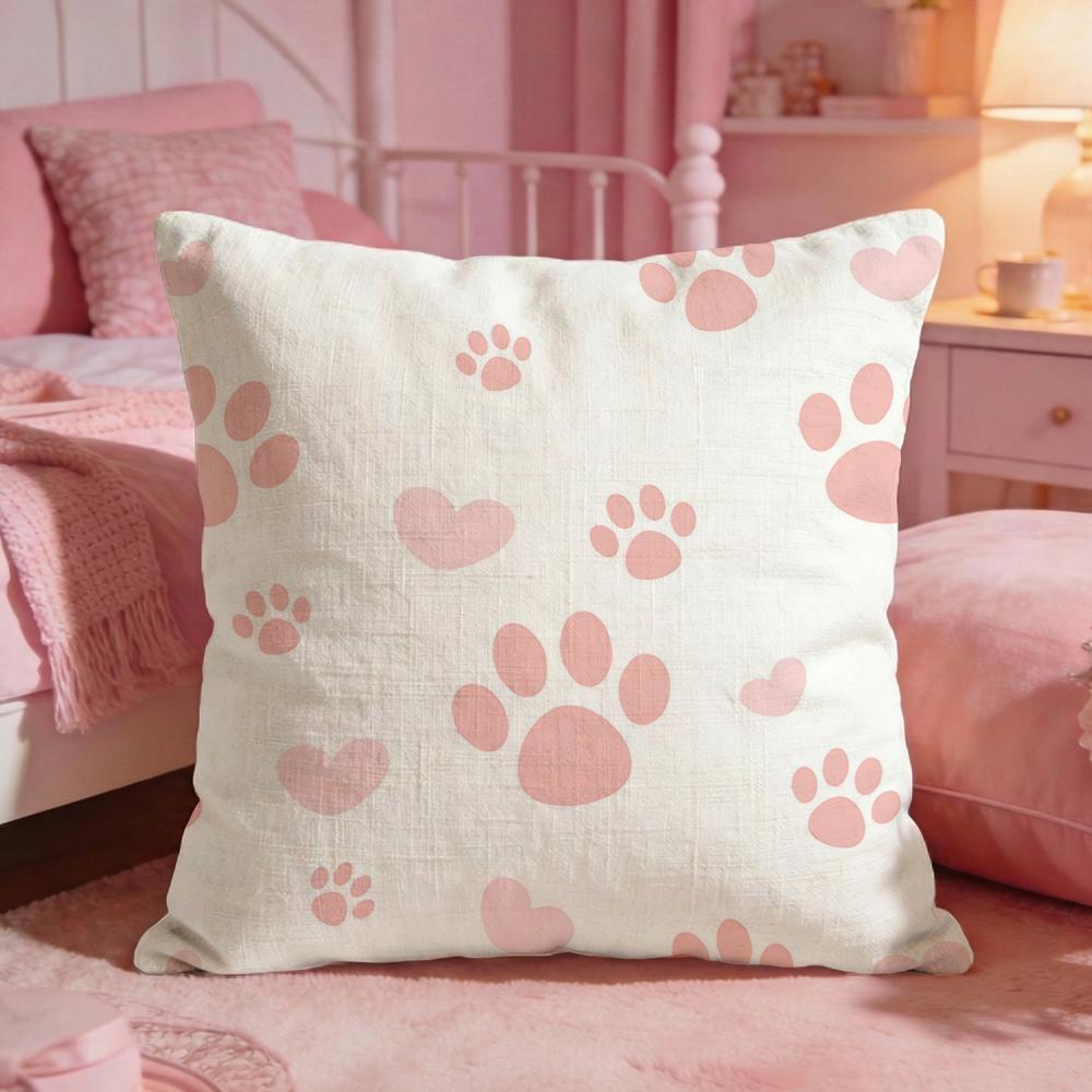 Soft PPastel PawS Cushion Cover Premium Comfort Reversible Pillow Cove Two in One Design for Any Room Car Interior