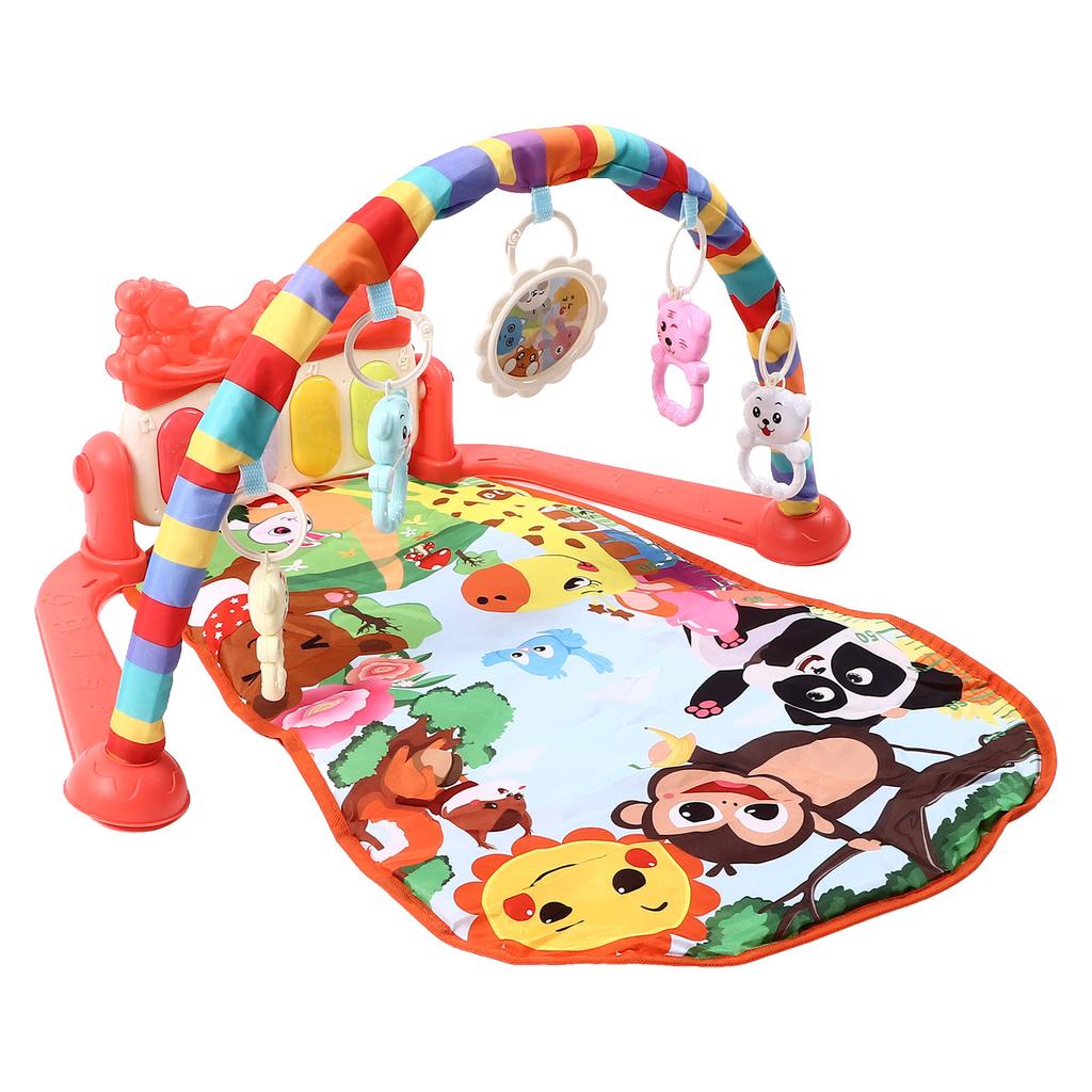 Baby Gyms Play Mats Musical Learning Walker Multi Functional Piano Gym Activity Mats Red
