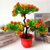 Искусственный цветок розы Приветствие гостя Сосновое растение Горшок для домашнего рабочего стола Офисный декор