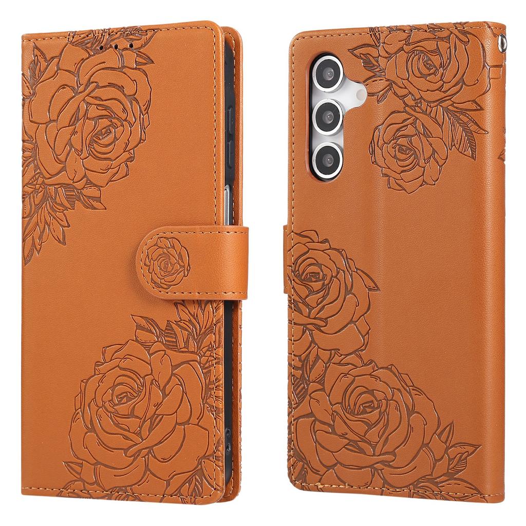 Чехол для Samsung Galaxy A14 4G/5G, кошелек из искусственной кожи с розовым цветком, чехол для телефона с 3 отделениями для карт