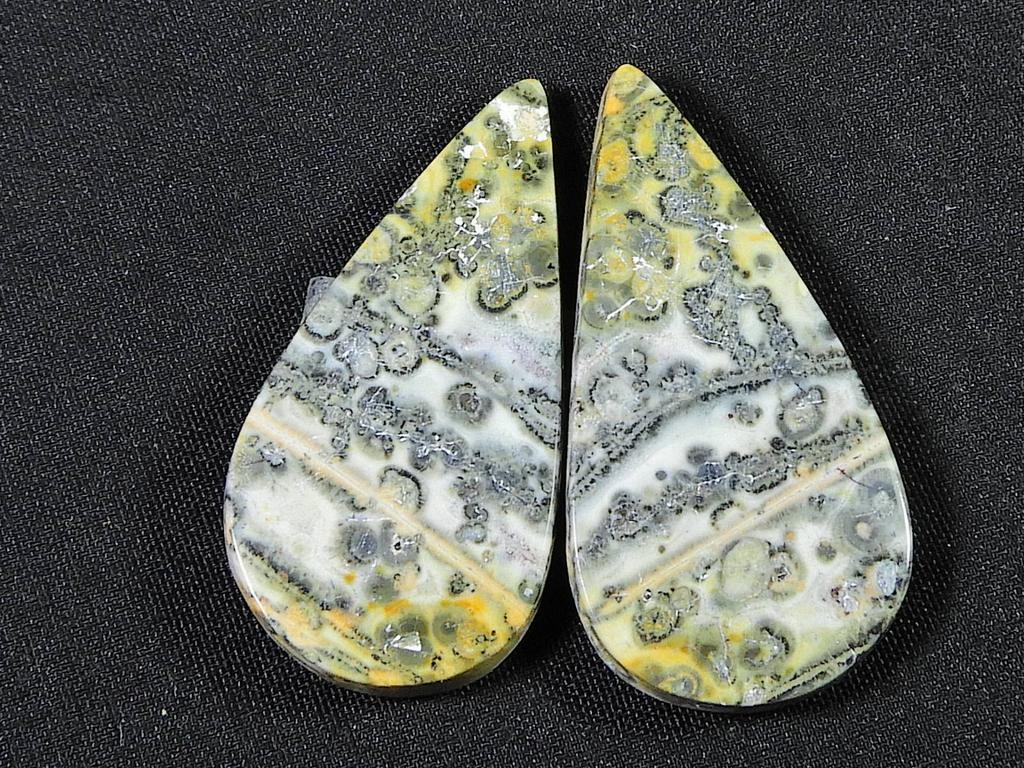 30 карат. Натуральный леопардовый яшма, парный, ручной работы, драгоценный камень 32X16X03 мм SK-814