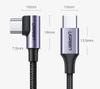 Ugreen USB-C to USB-C Cable 60W 3A 1m (Gray) - Straight/Angled Connector - Fast Charging PD QC