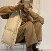 Женская утепленная жилетка без рукавов с воротником-стойкой, повседневная, оверсайз, верхняя одежда, жилет-куртка на осень-зиму