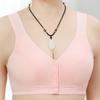 New No Steel Ring Front Buckle Underwear Women's Simple Soft Cotton Vest Large Size Bra Straight Hair