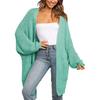 Winter Mid Length Solid Color Long Sleeved Pocket Loose Cardigan Knitted Sweater