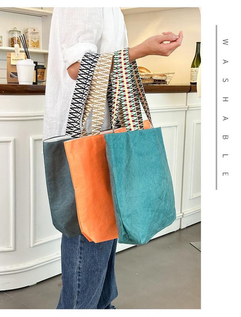 Водонепроницаемая крафт-бумажная сумка-тоут DuPont - Креативный подарок и ретро-сумка через плечо с печатью логотипа