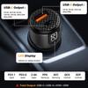 Автомобильное зарядное устройство для телефонов 75 Вт, быстрое зарядное устройство с цифровым дисплеем, прозрачное портативное автомобильное зарядное устройство PD 45 Вт, автоматическое зарядное устройство для