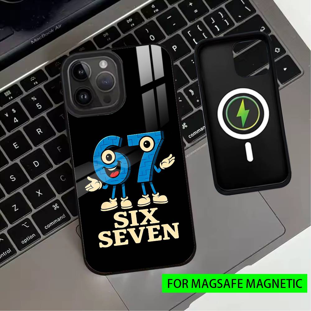 S-Six SS S-Seven 67 Phone Case For iPhone17,16,15,14,13,12,11 Plus,Pro Magnetic with Magsafe Wireless Charging