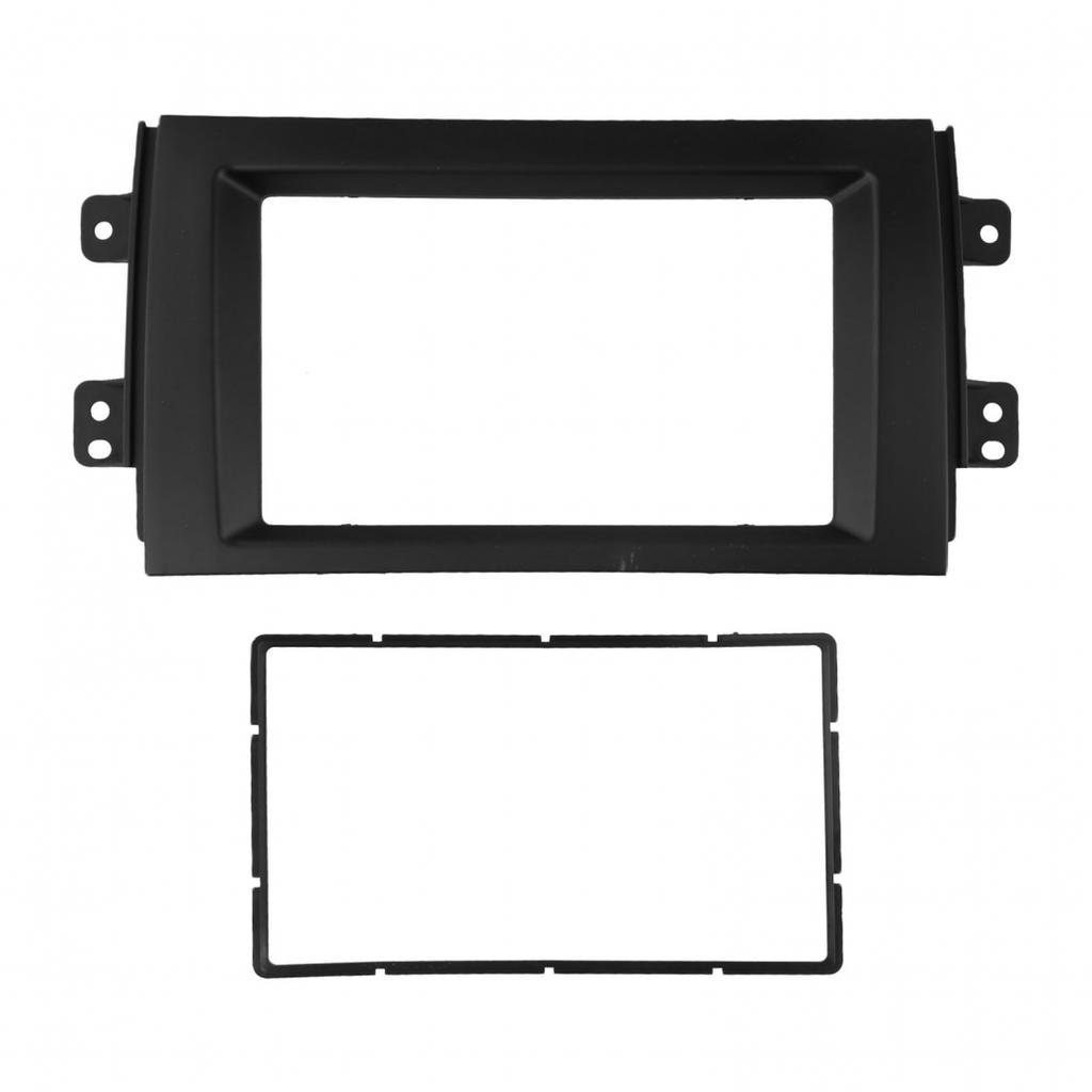 Black Stereo Radio Plate Frame Panel Dash Double Din For 2007-13