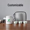 Zhi Shi Qian Li Jiang Shan Ceramic Travel Tea Set - White