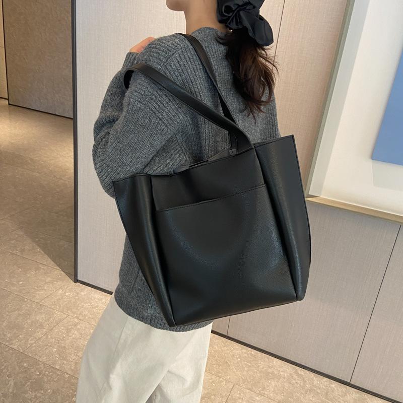 Новая сумка-тоут модная и простая, плечевая сумка большой вместимости, однотонная сумка и женская сумка.