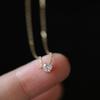 Silver Gold Plated Necklace Versatile Single Sparkling Zircon Clavicle Chain for Women Wedding Jewelry
