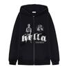 Женская толстовка с капюшоном большого размера Женская куртка Пальто с буквенным принтом Goth Harajuku Y2k Эстетическая одежда Куртка в стиле гранж-панк на молнии
