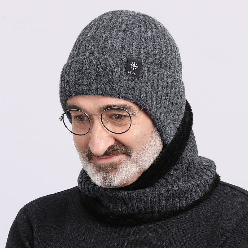 Шапка, Мужская, Зимняя Теплая Защита Ушей, Толстая Вязаная Шерстяная Шапка, Мужская, Зимняя Шапка, Велосипедное Снаряжение, Дизайн с Защитой Ушей, Толстая Теплая