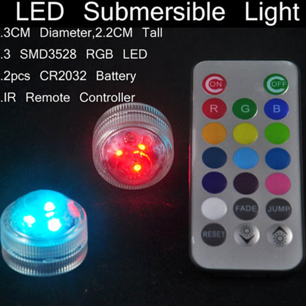 Decorations Waterproof Super Bright RGB 3 LED Light Remote Controller Submersible Lamp
