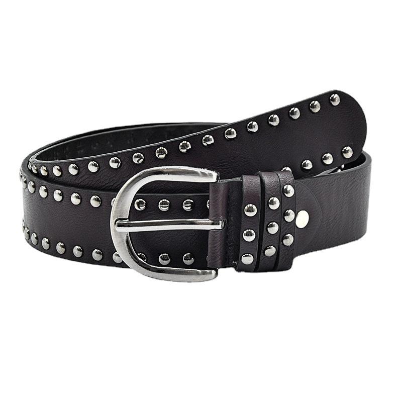 Women's Fashion Rivets Punk Style Wide Belt Casual Multi-color Jeans Accessories Versatile Student Belt