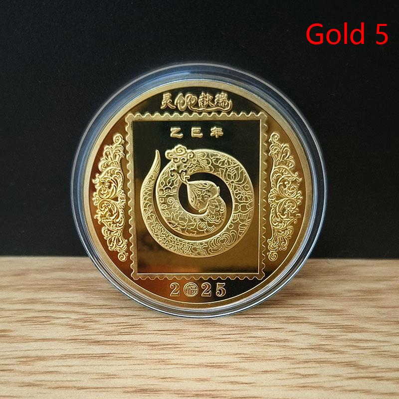 2025 Year Of The Snake Commemorative Coins Chinese Zodiac Medals 3D Relief Coins Collectibles Year Coins
